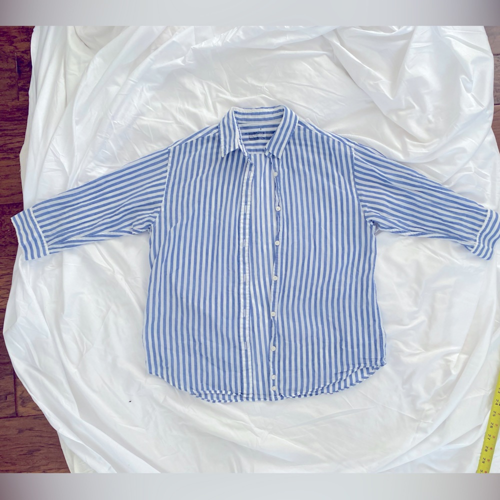 Muji striped button down shirt